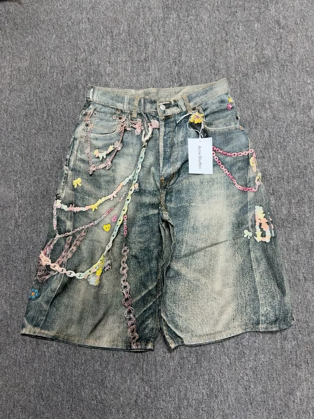 Шорты с конфетным принтом Cross acne studios