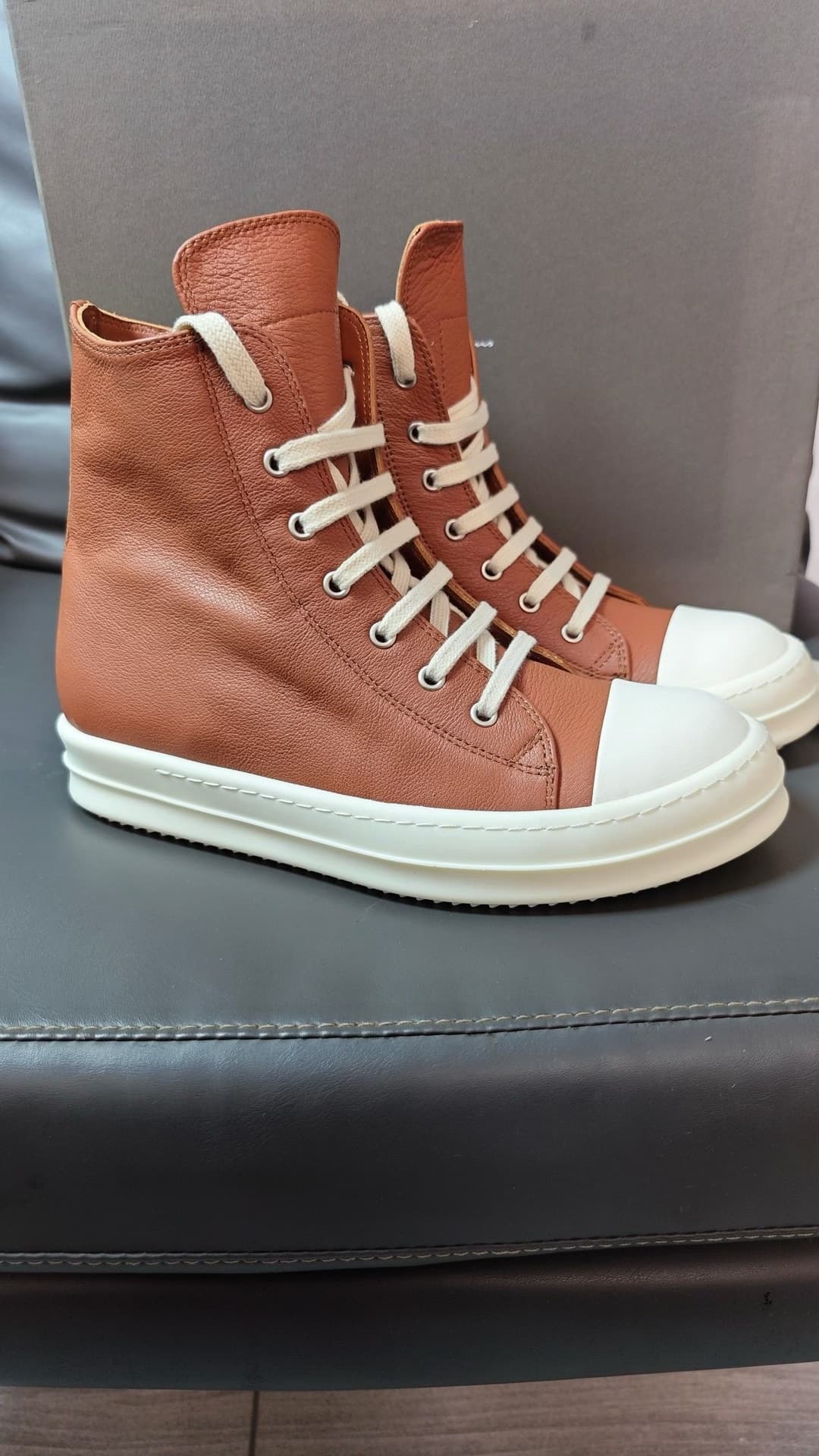 Мужские и женские модели с высоким берцем из воловьей кожи Rick Owens RO main line высокого качества