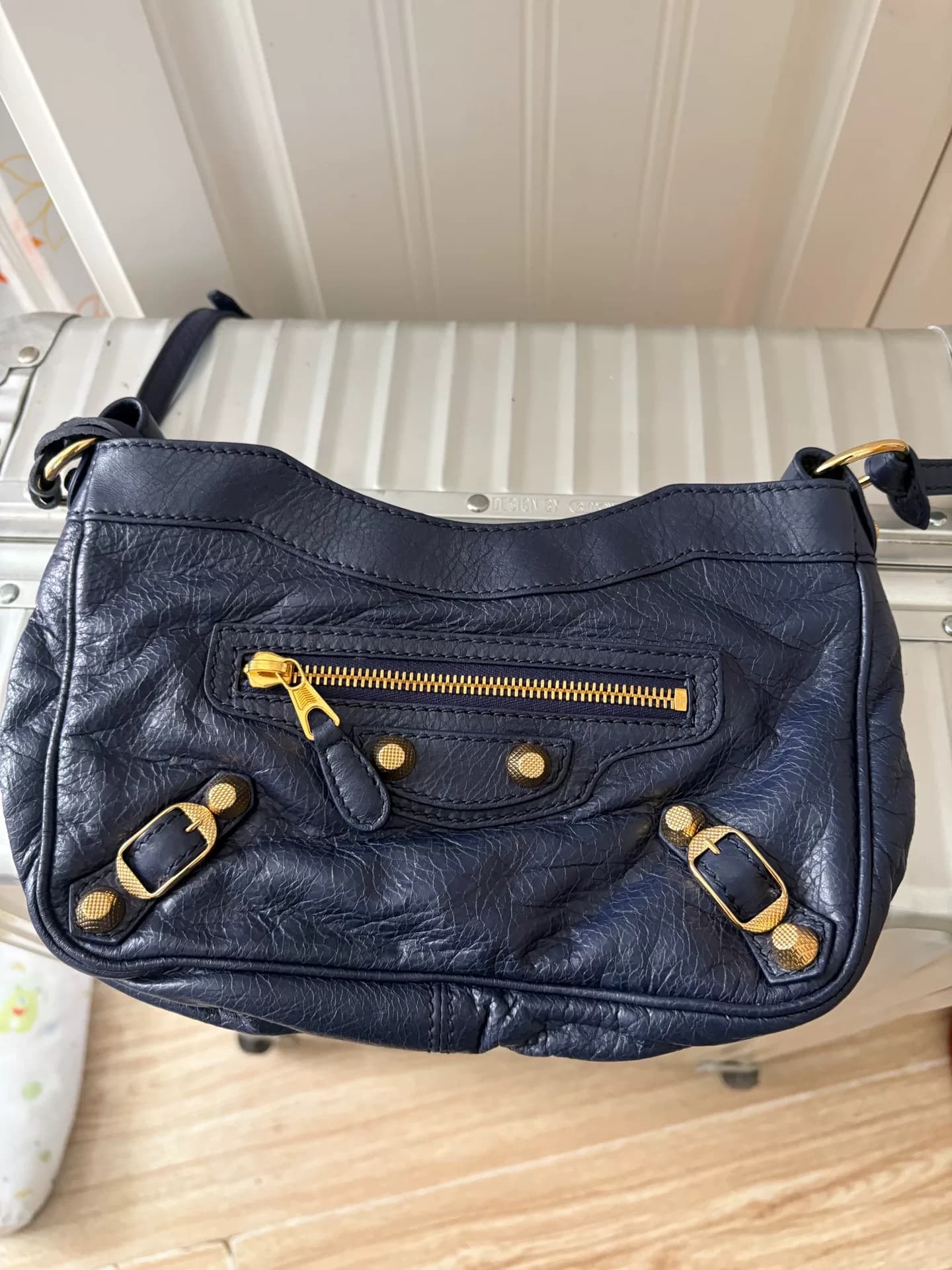 Мотоциклетная сумка Balenciaga Le City серии Balenciaga Le City Blue Oil