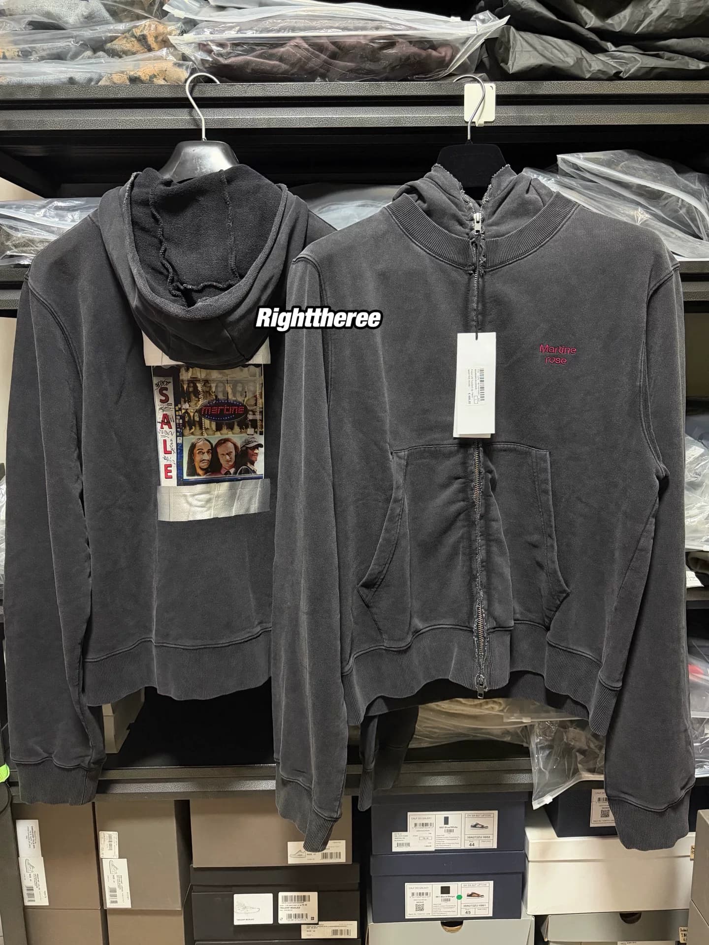 martine rose26ss выстиранная и поношенная защита с капюшоном на молнии