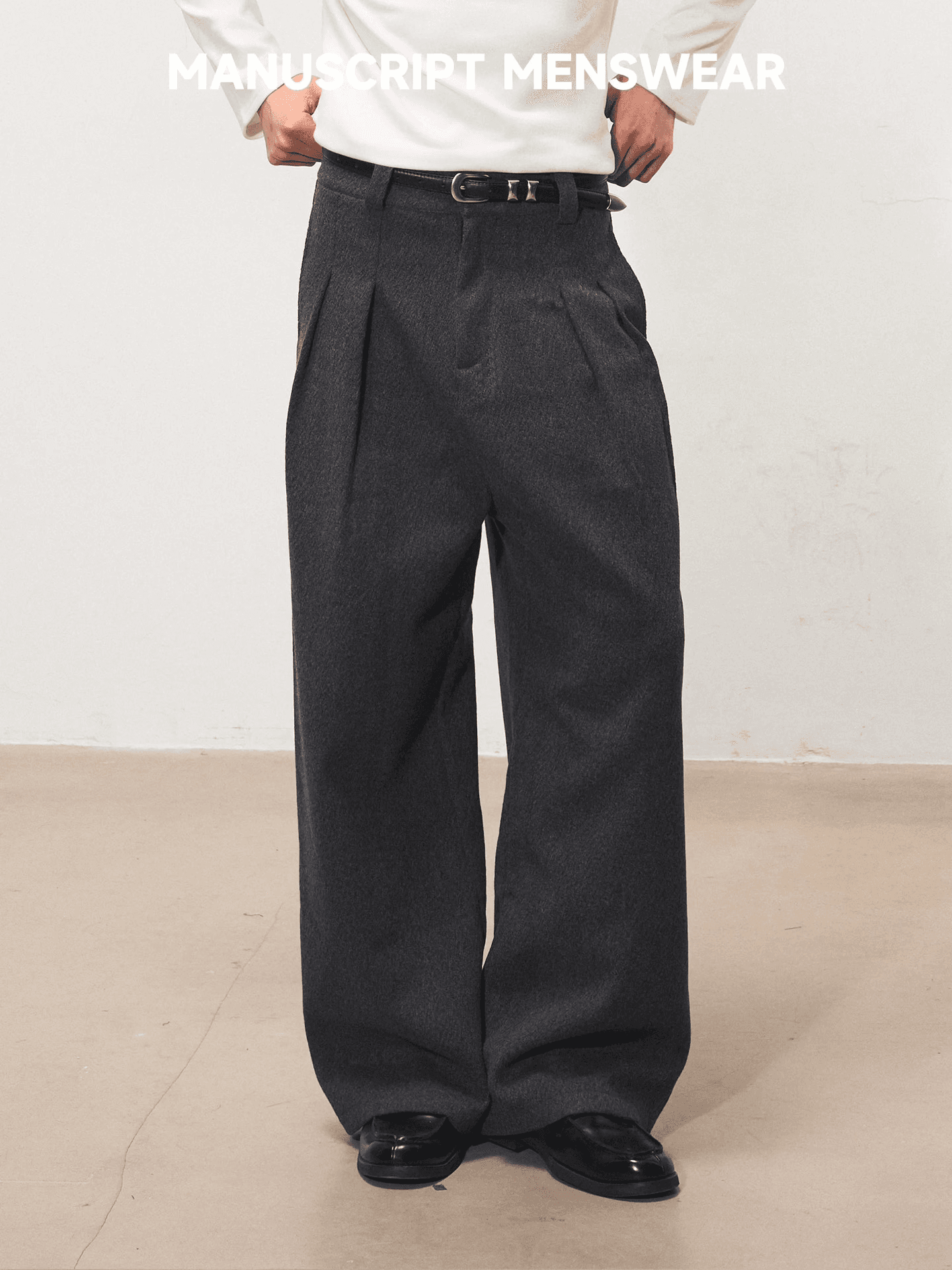 M004 MANUSCRIPT Blade Tweed Trousers Sheep