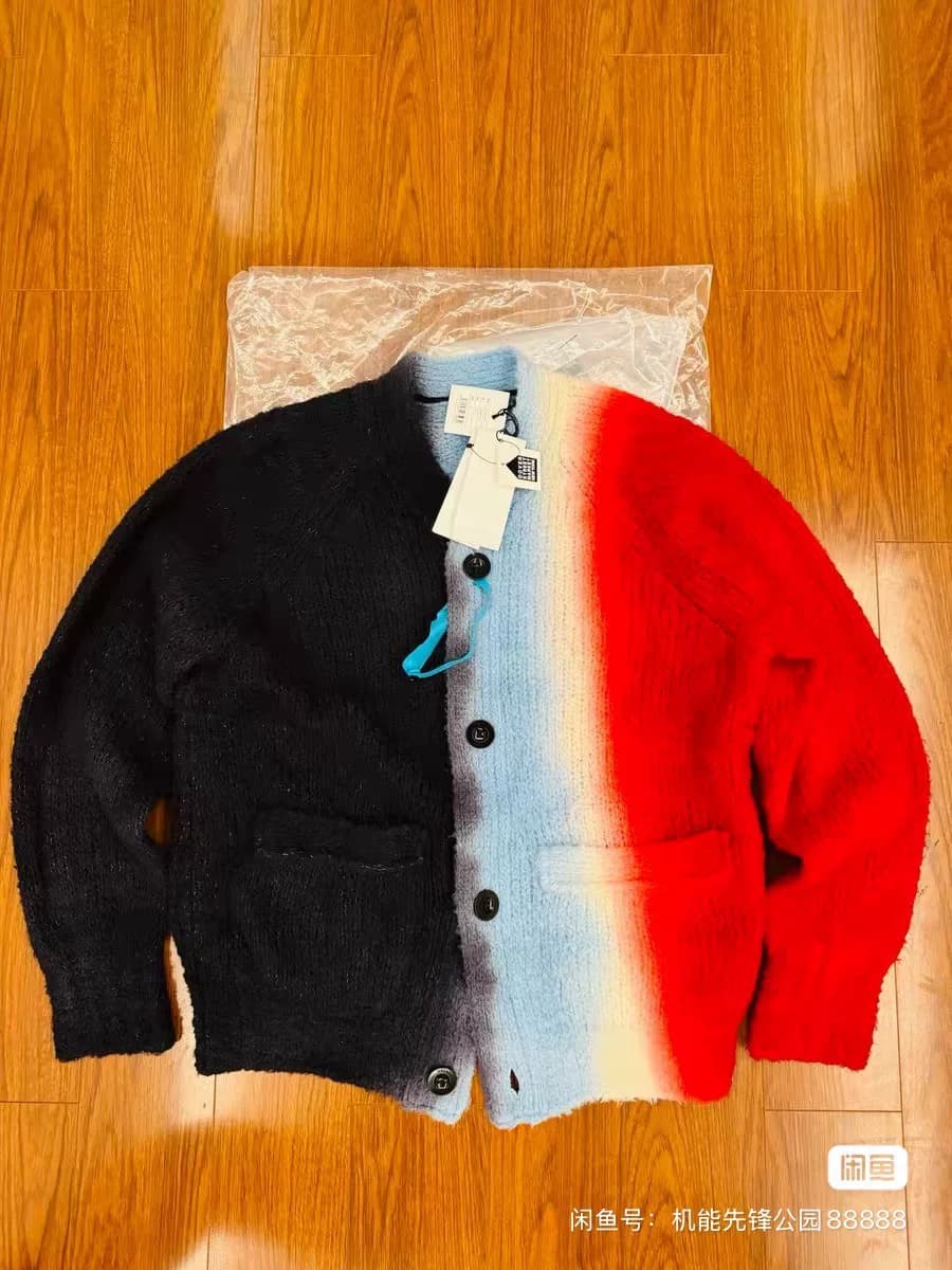 Вязаный кардиган Sacai sweater tie-dye