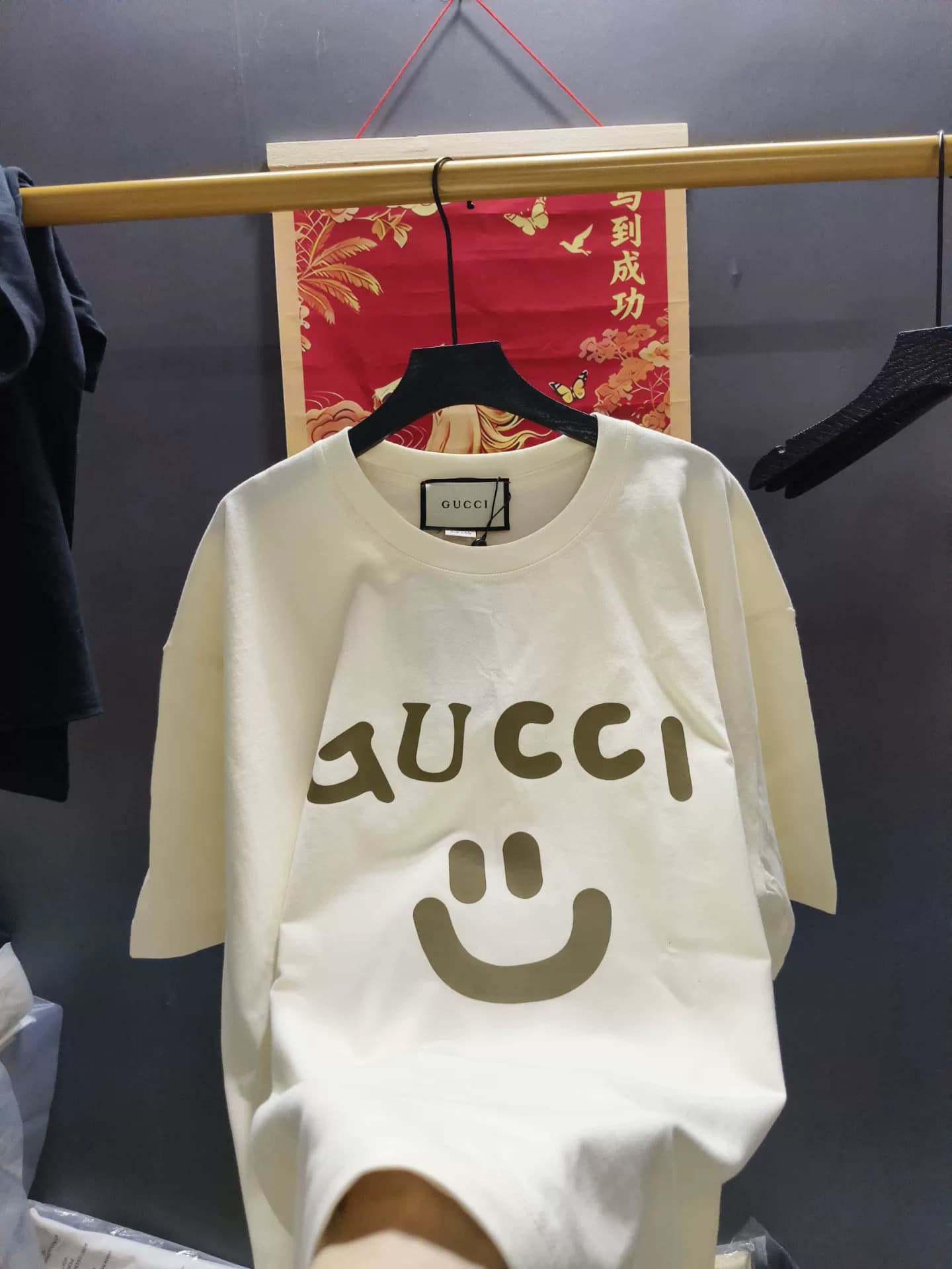 Футболка с коротким рукавом и принтом в виде смайлика от Gucci Gucci