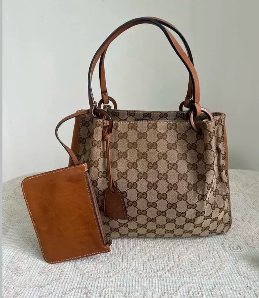 Холщовая сумка-тоут Gucci для людей с пресбиопией среднего возраста, сумочка