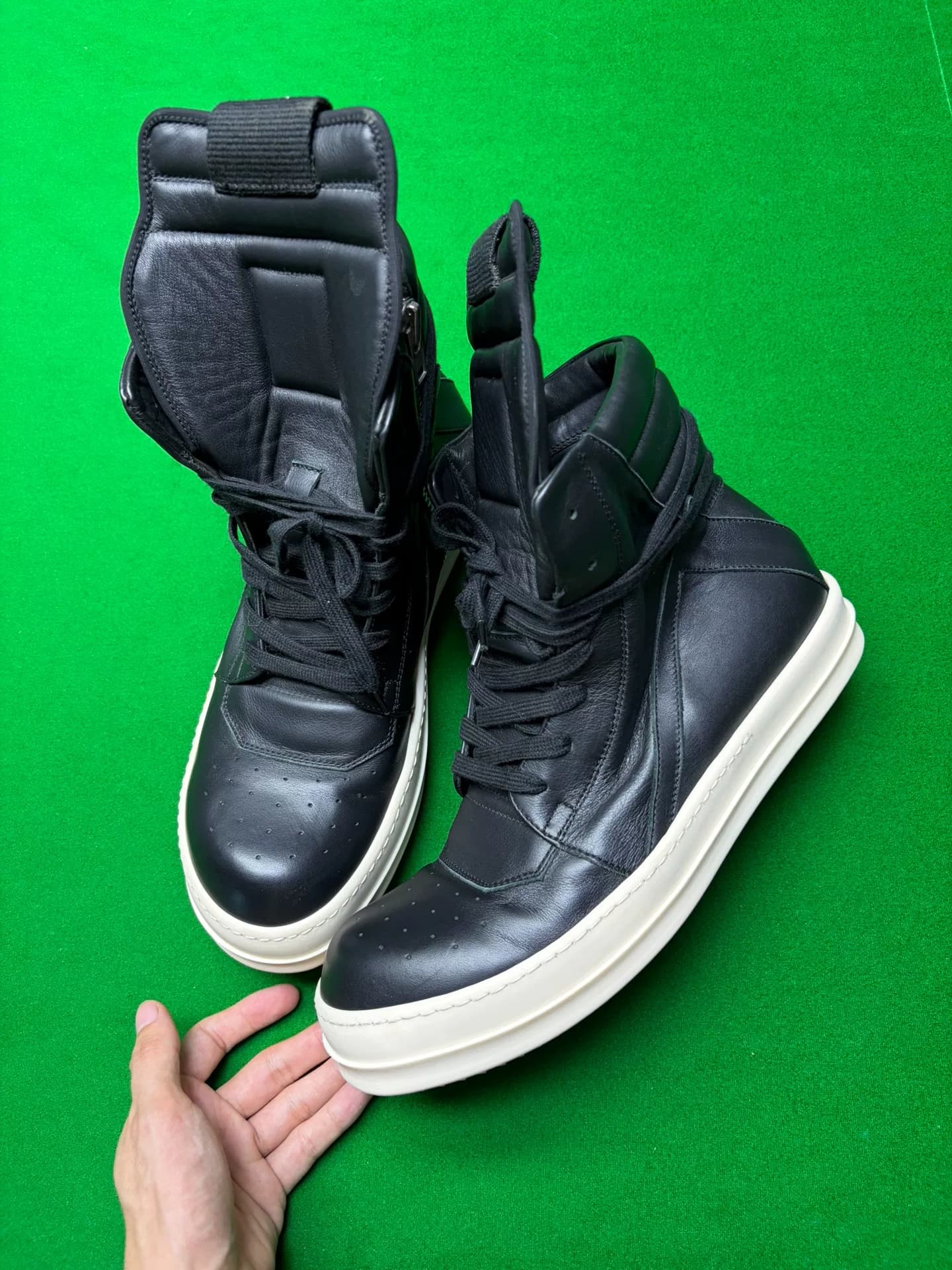 RICKOWENS RO основная линия перевернутый треугольник из воловьей кожи черно-белый перевернутый треугольник GEO