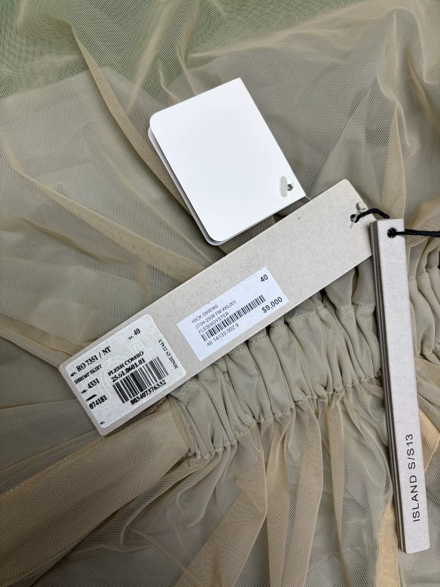 ОСТРОВНАЯ полупрозрачная сетка RICKOWENS RO main line 13SS