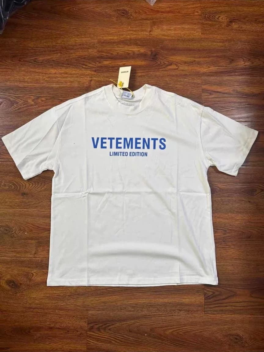 VETEMENTS 23SS новый выстиранный короткий рукав с принтом на груди
