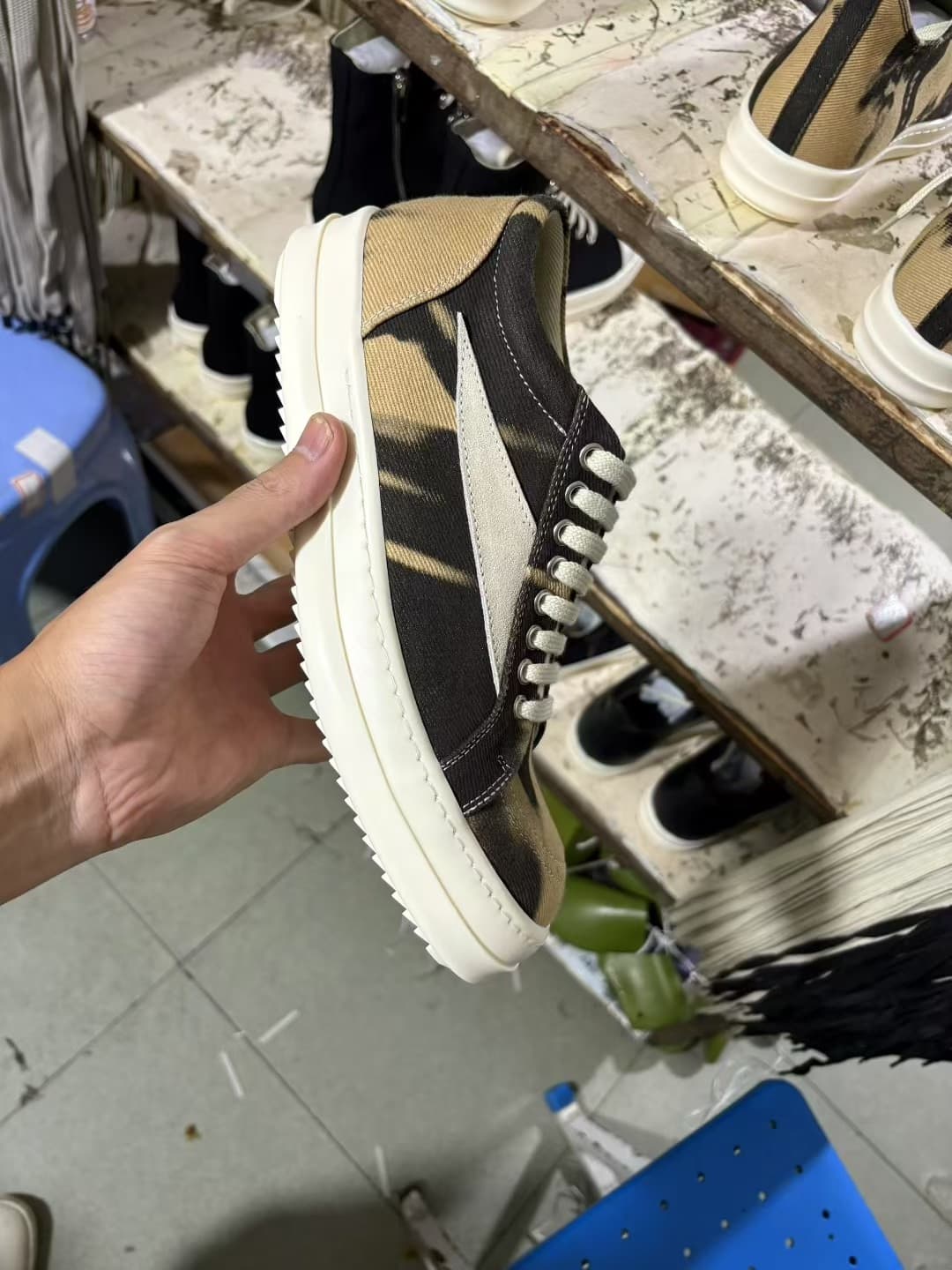Мужские брюки с глубоким вырезом из многослойной ткани Rick Owens x vans высокого качества