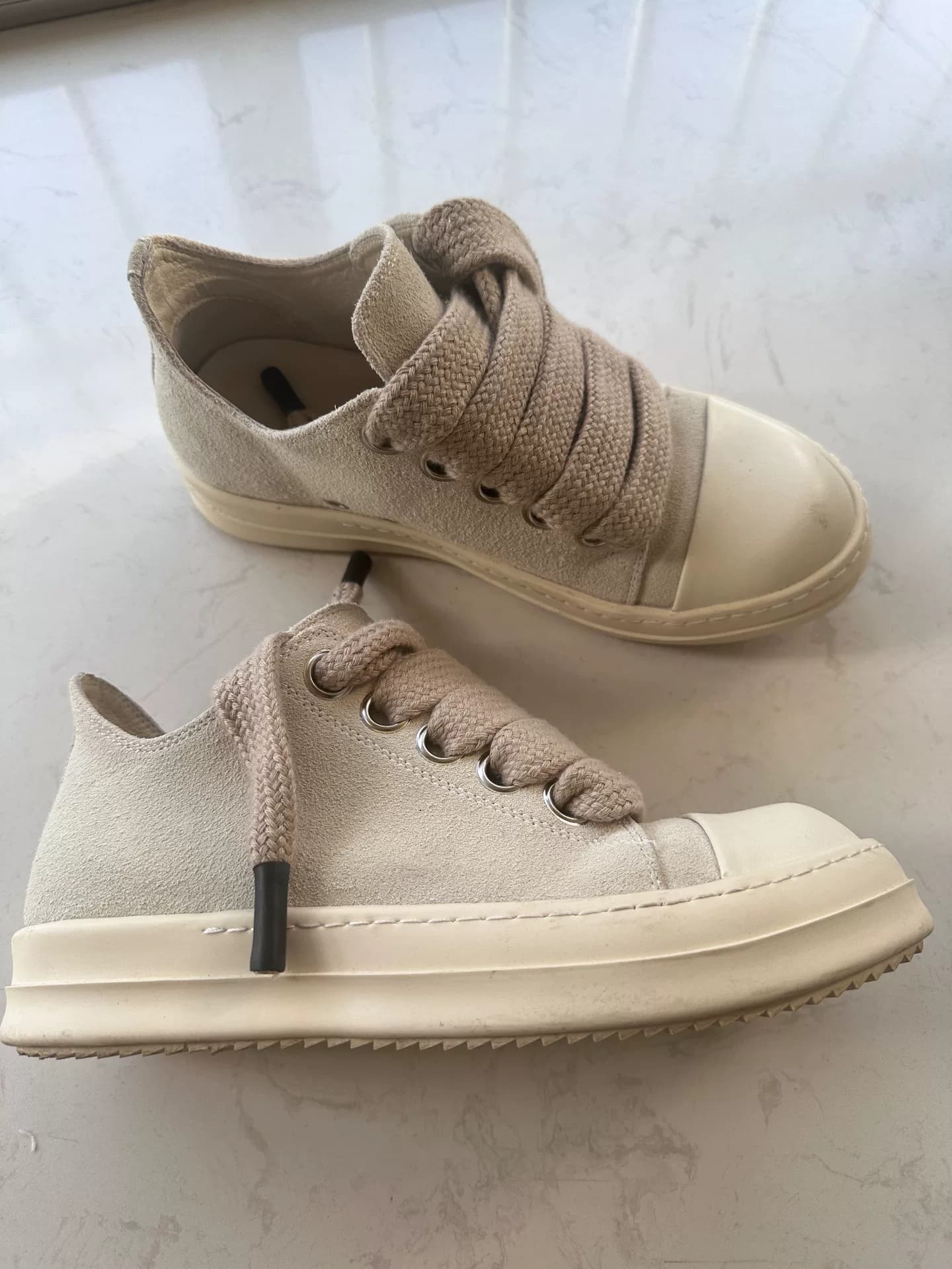 Кроссовки Rick Owens Drkshdw с низким берцем, размер 41, молочно-белый