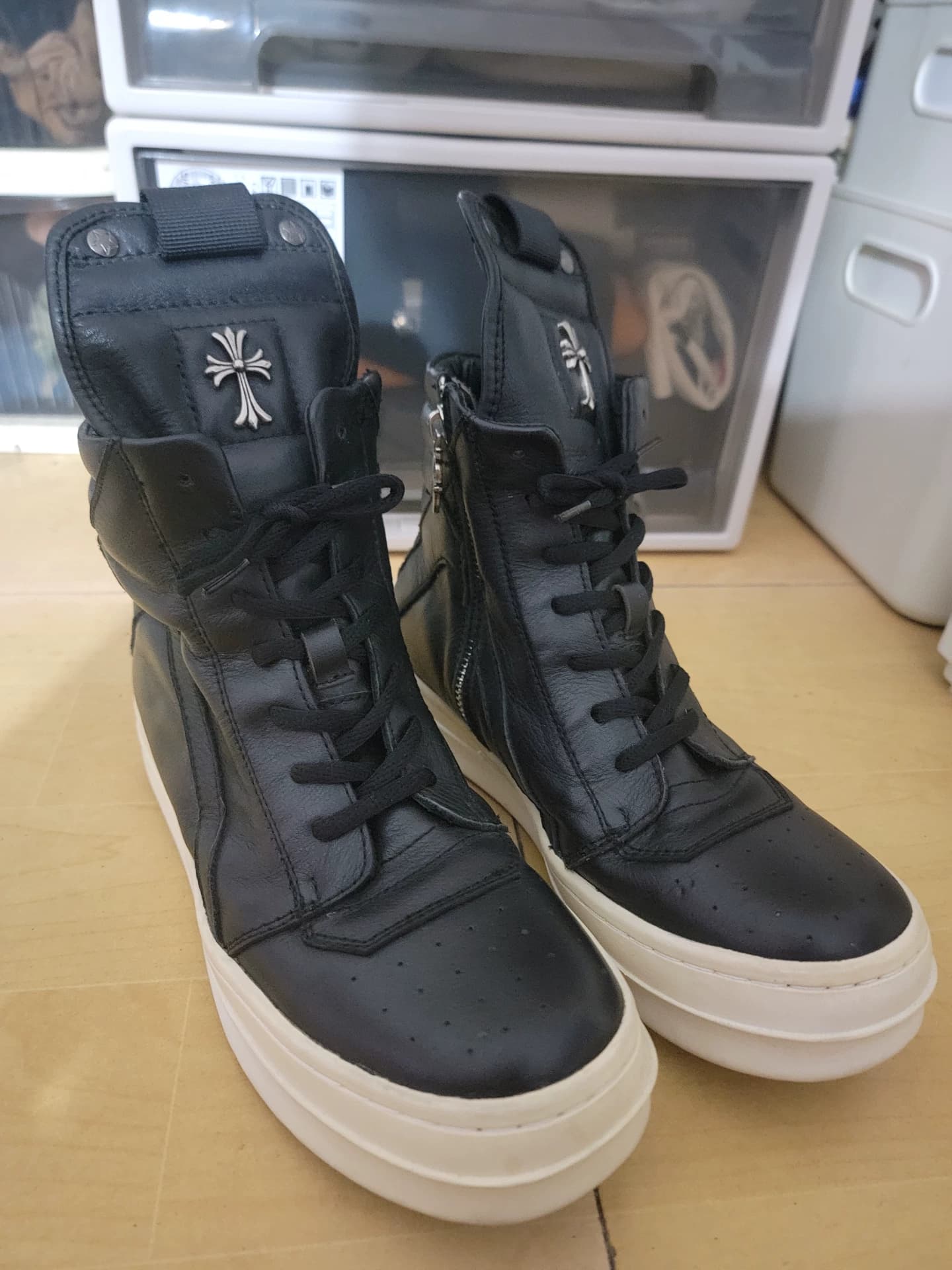 Кроссовки с высоким берцем Rick Owens Geobasket от Rick Owens