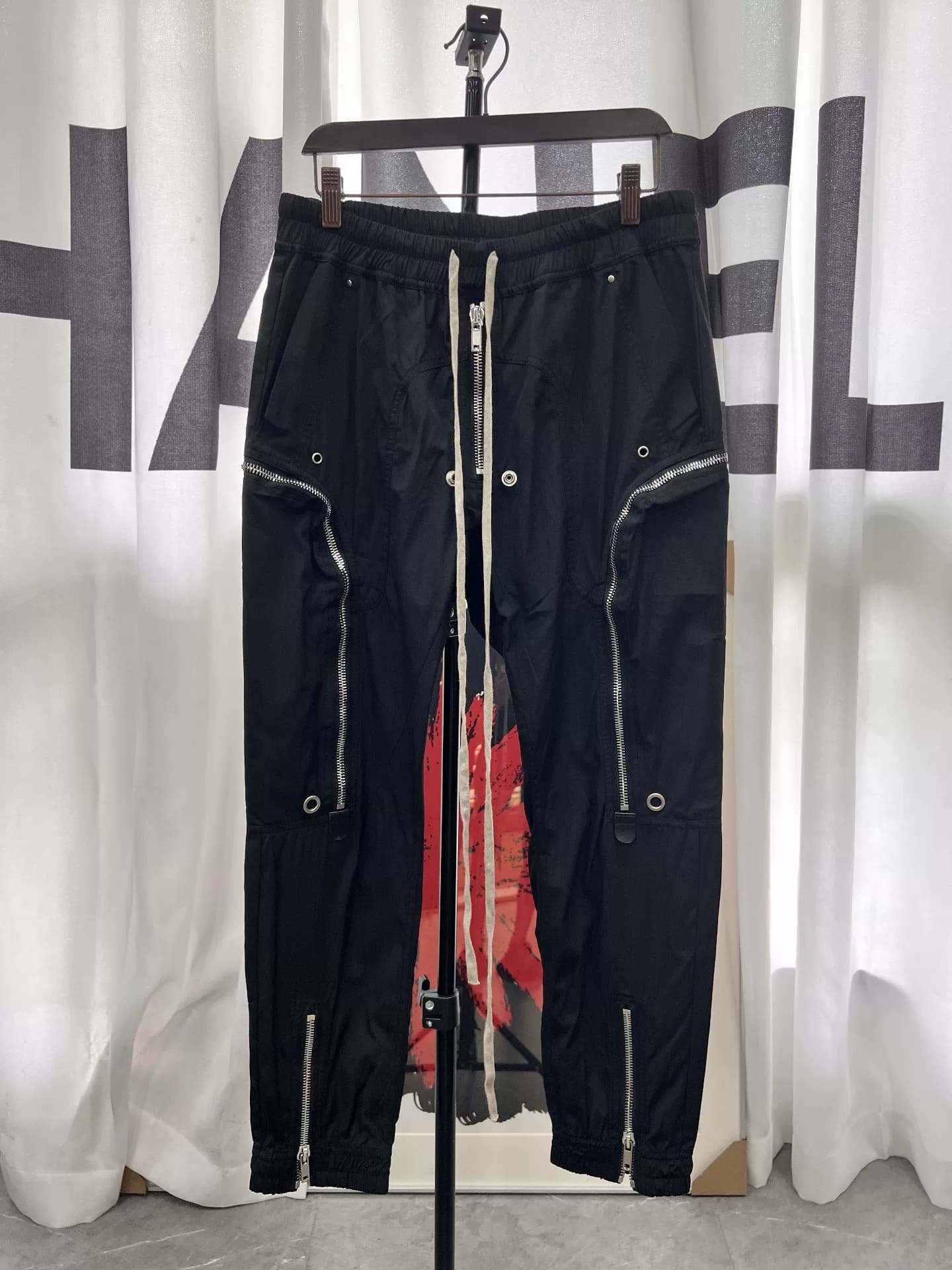 новинка 99 года ❤️ Брюки Rick Owens main line с пятью молниями cannonball черного цвета.