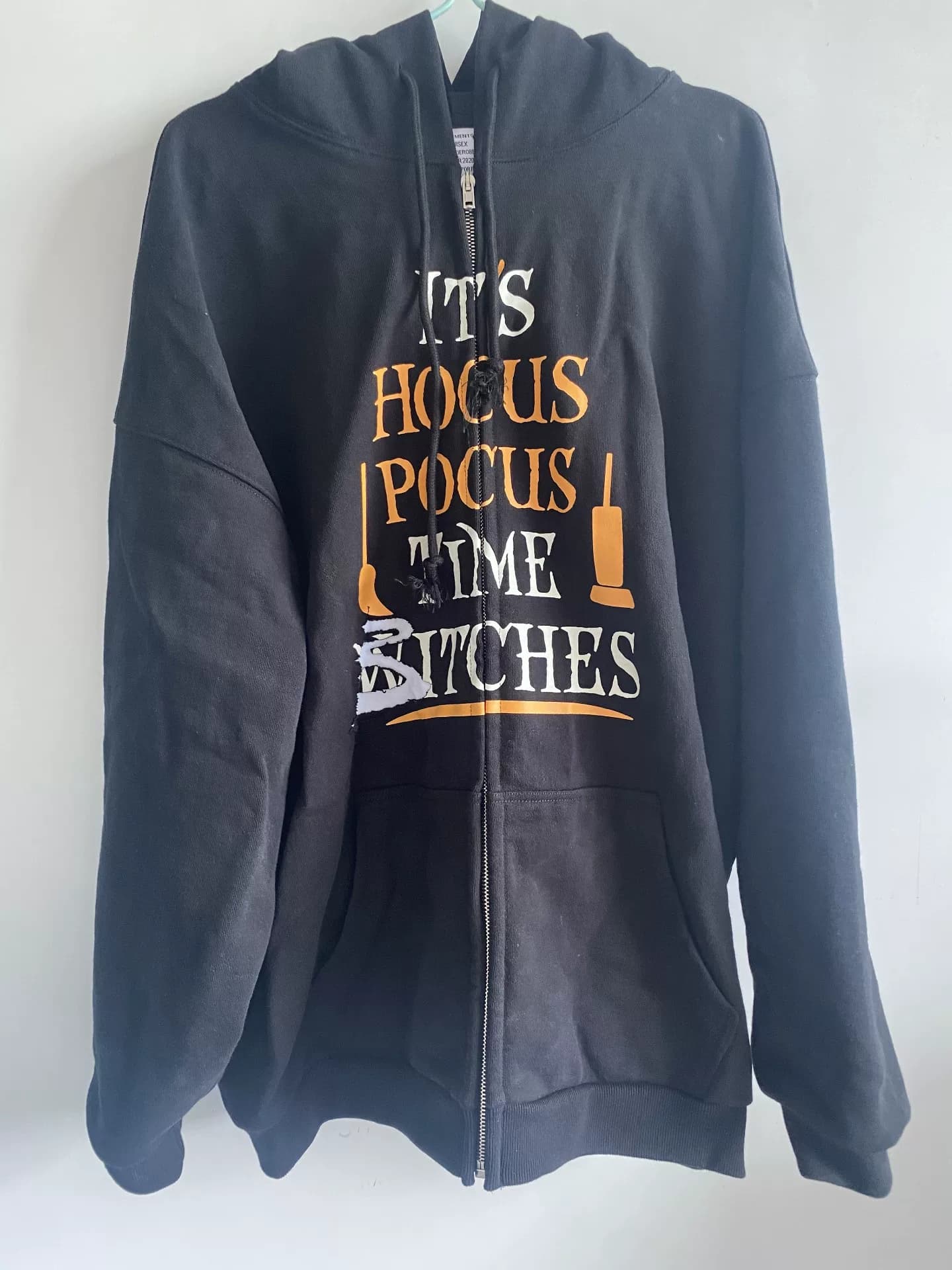 толстовка на молнии с капюшоном vetements 20fw HOCUS POCUS с принтом тыквы kencarson того же размера m