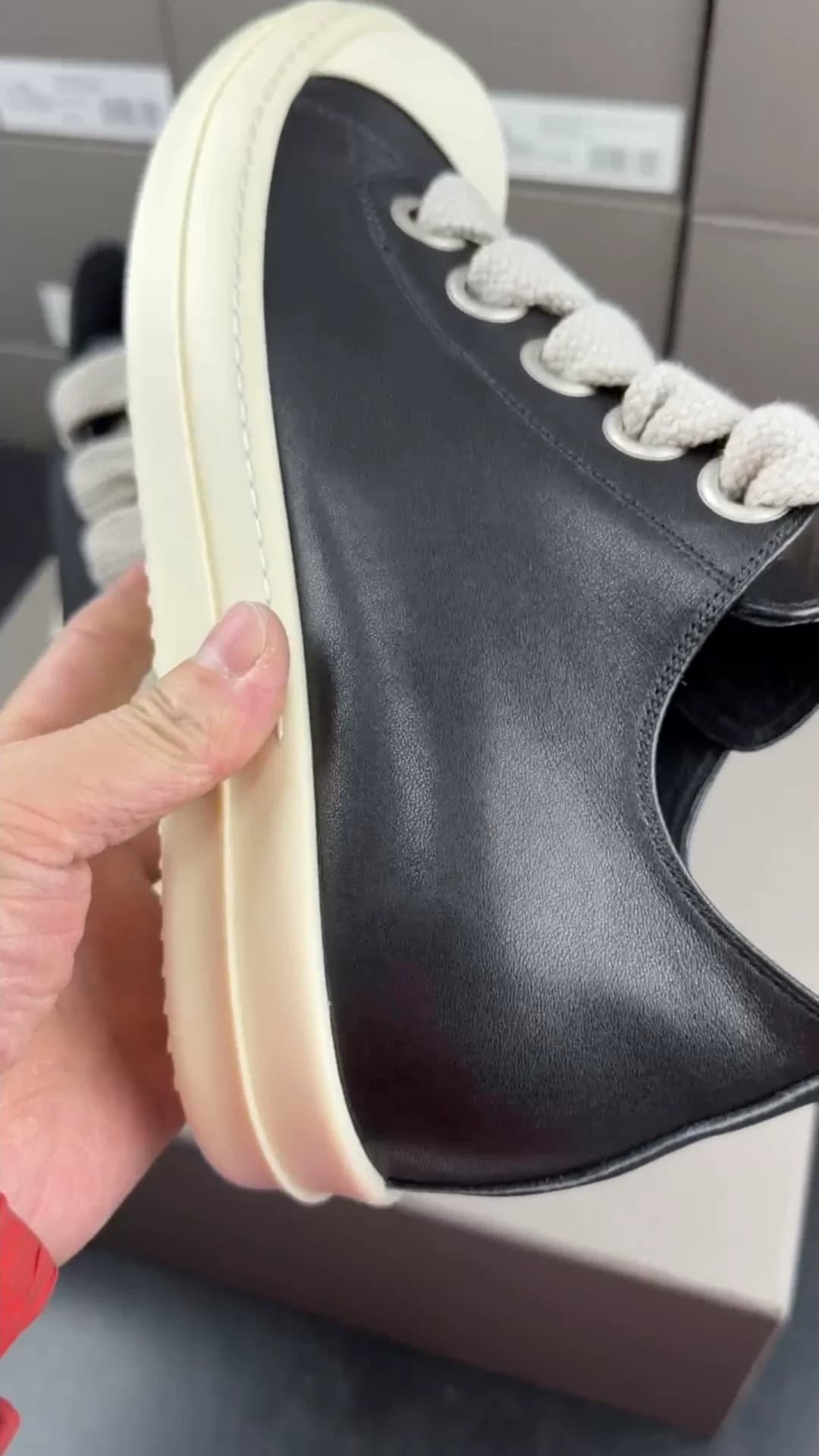 Черно-белые кроссовки Converse на толстых шнурках от РИКА ОУЭНСА из воловьей кожи с низким берцем, оригинальная разработ…