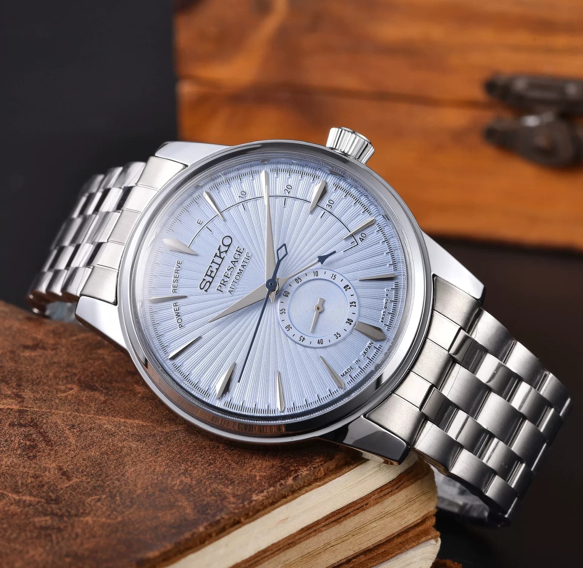 "Чистый инвентарь" Seiko seiko Cocktail Ice Blue Plate - Официальные механические часы с автоподзаводом для мужчин - это красиво