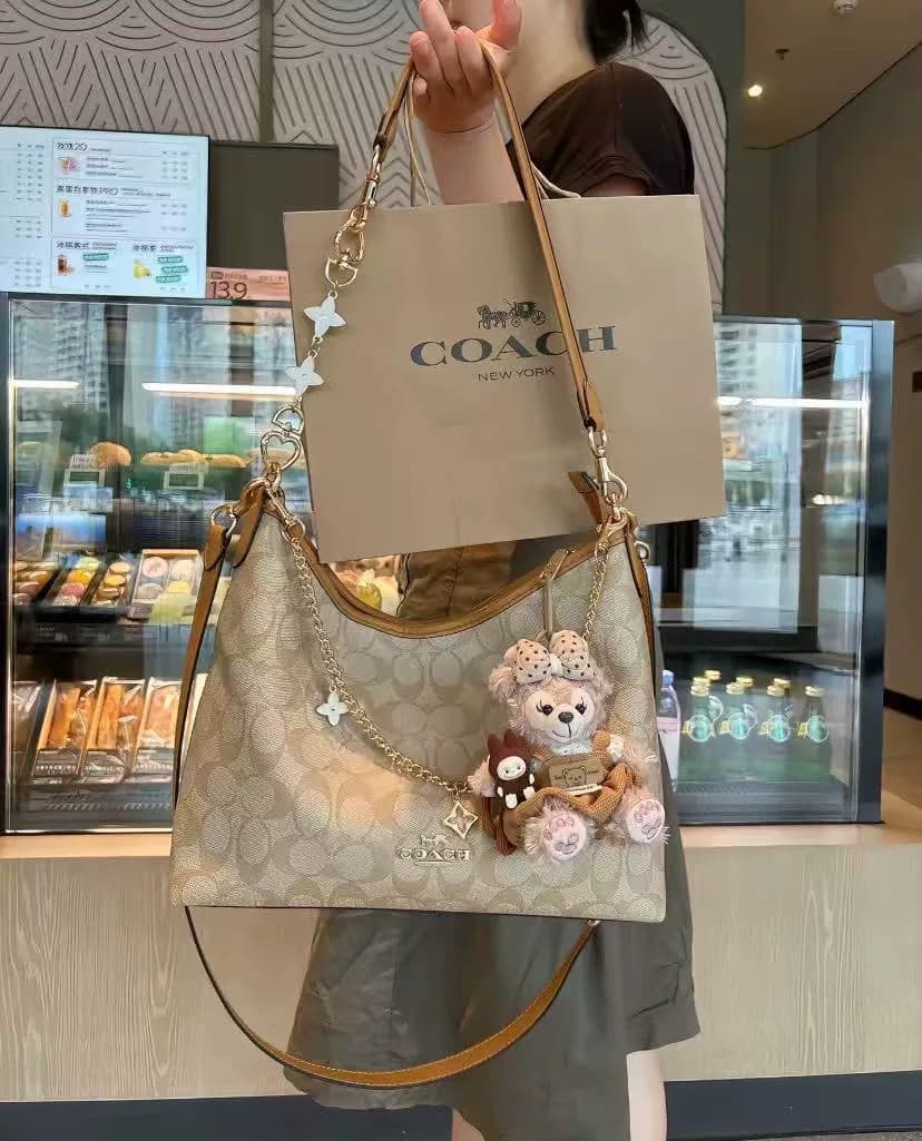 Совершенно новая сумка idle Coach bag Coach Laurel Wandering bag молочно-чайного цвета для классической пресбиопии
