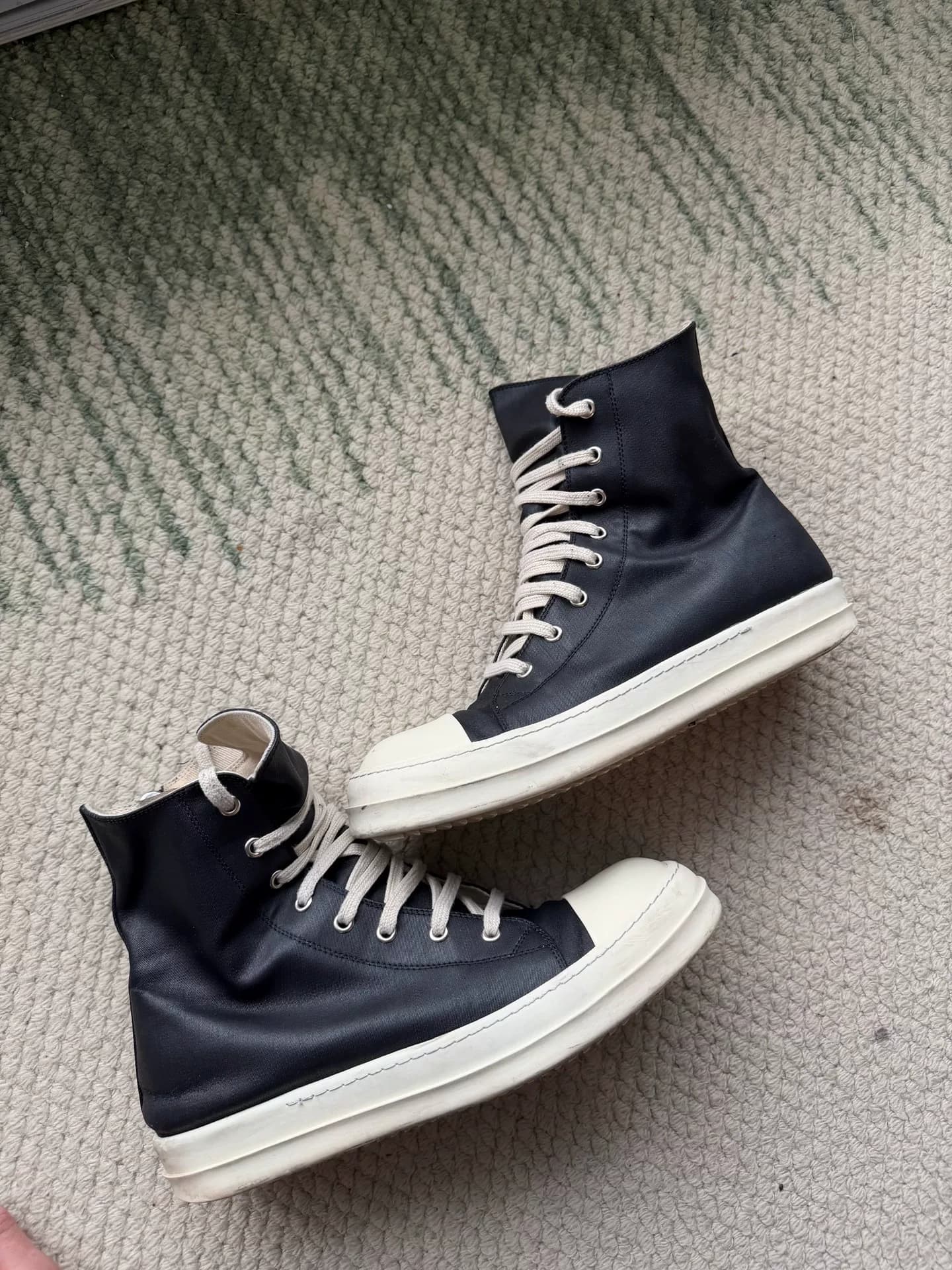 Туфли из масляно-восковой ткани с высоким берцем Rick owens RO