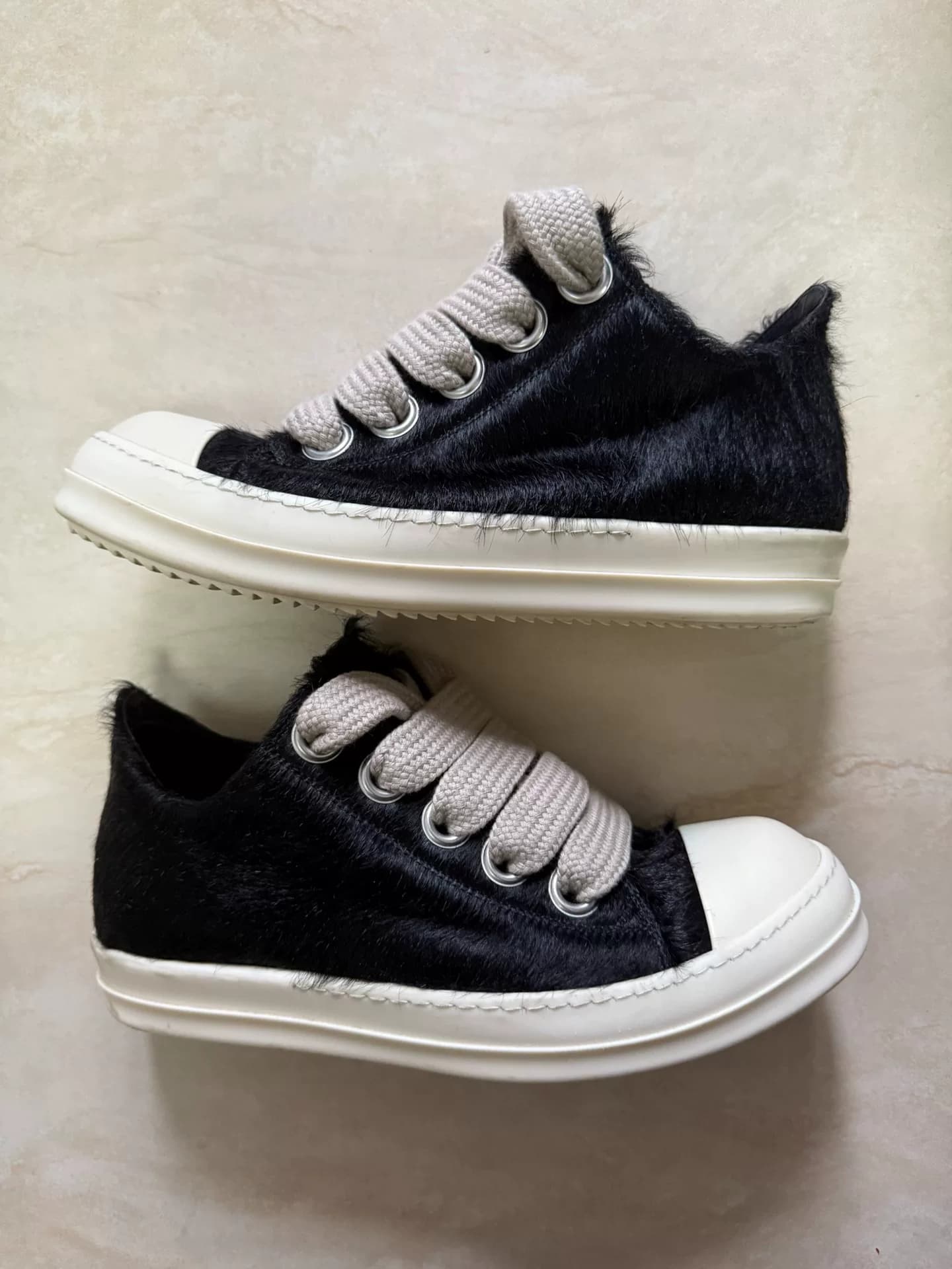 Толстые шнурки из конского волоса Рика Оуэнса, большие кеды converse