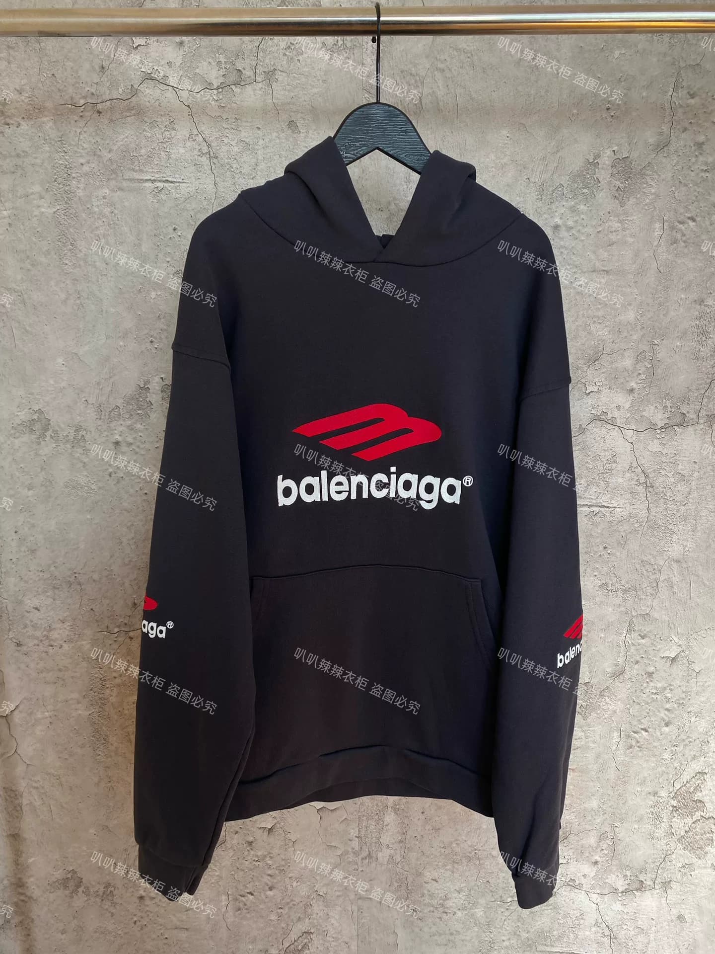 Самый популярный свитер Balenciaga Balenciaga 3m с вышитым капюшоном, свободный на сетке