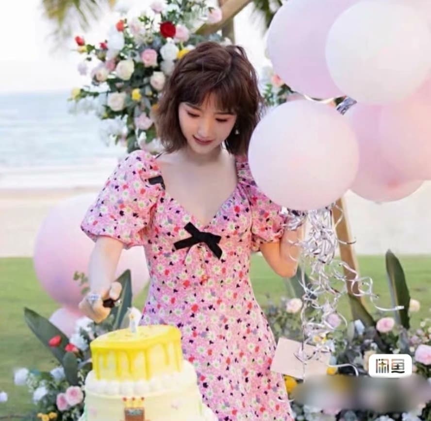 шелковое платье цвета шелковицы miumiu pink daisy с пышными рукавами