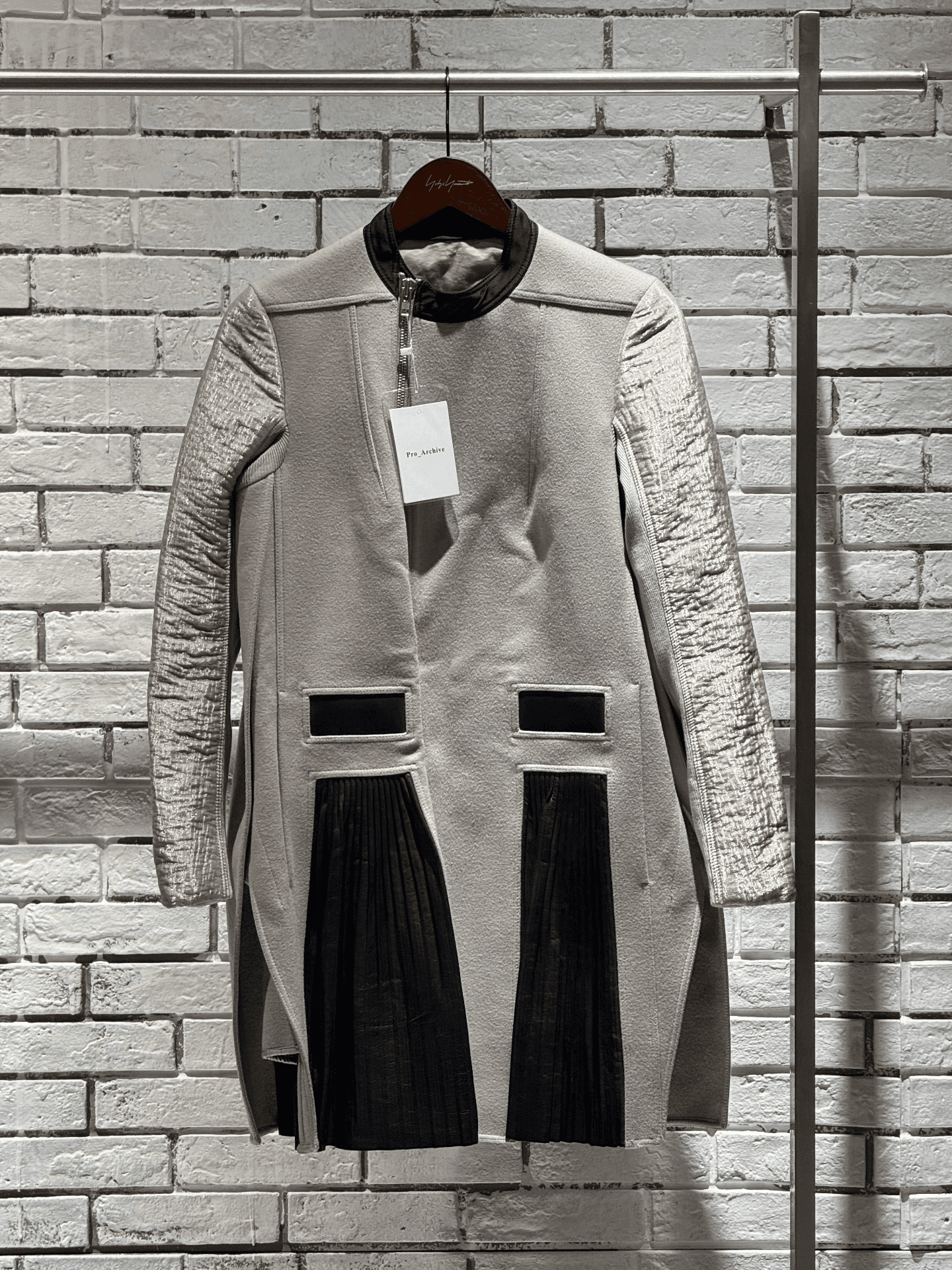 Rick Owens 14fw show цвет слоновой кости, белый, с кашемировой строчкой, маленький, из овечьей кожи, большой