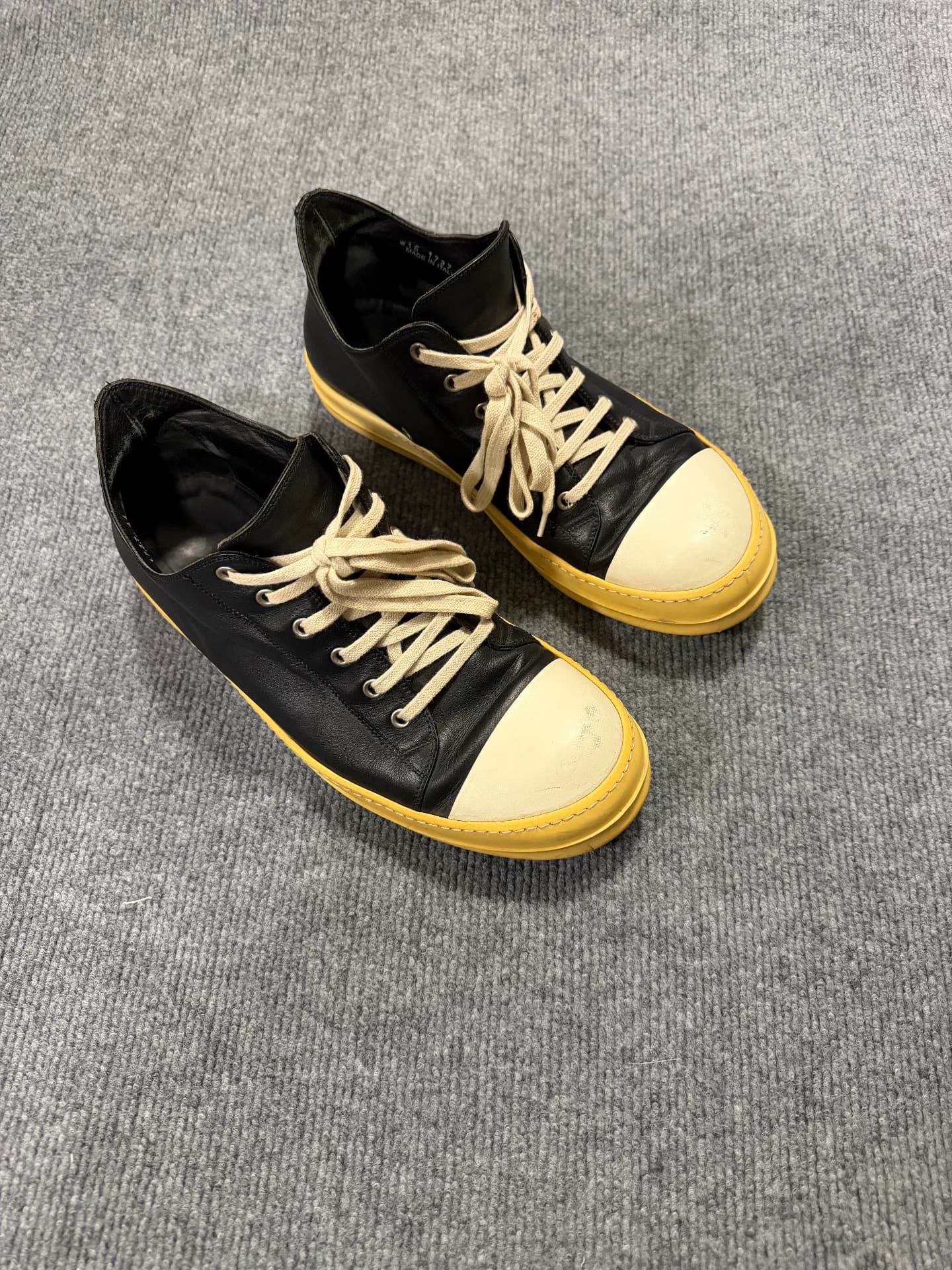 кроссовки rickowens big Converse из черно-белой воловьей кожи основной линии с глубоким вырезом