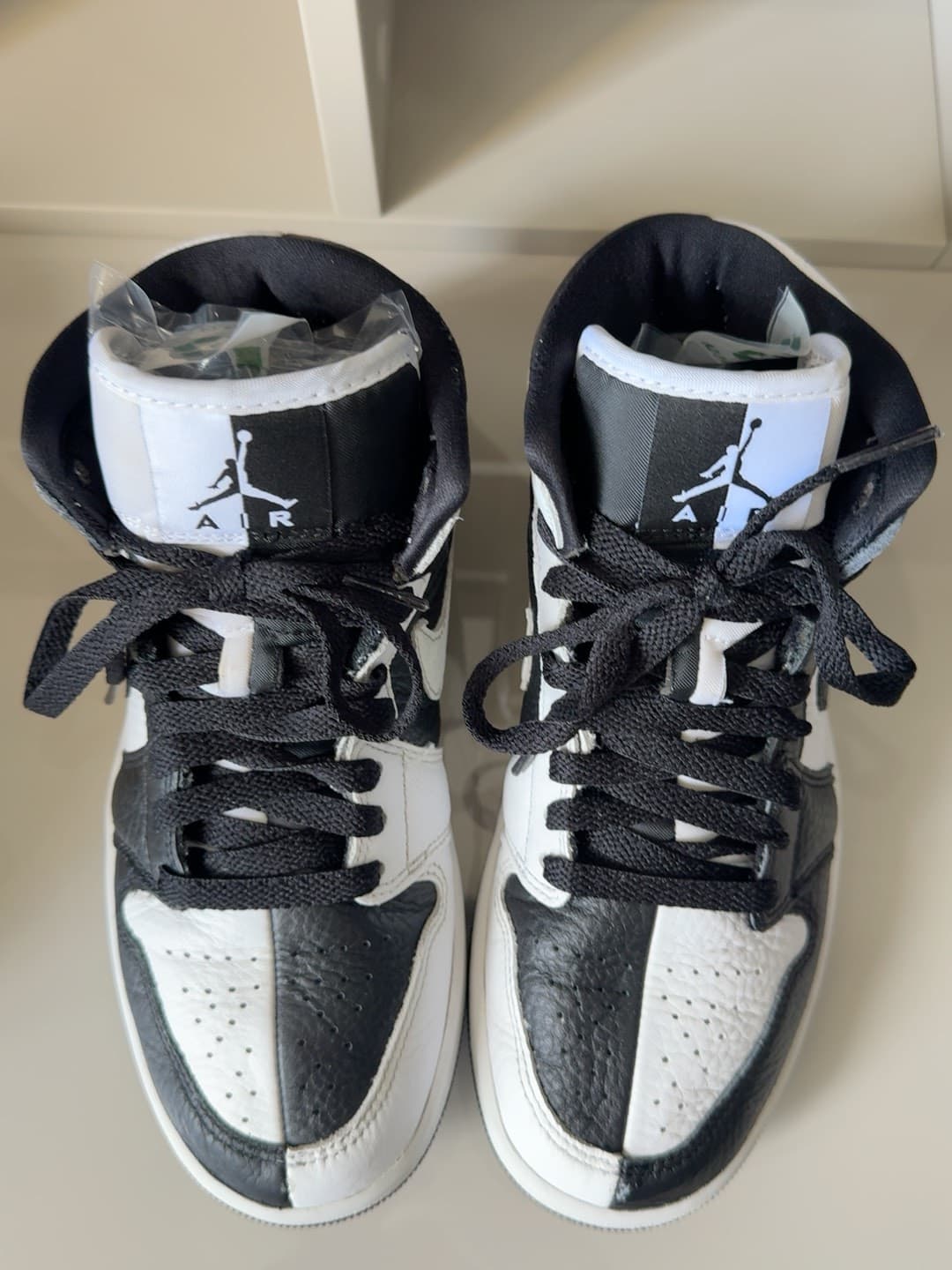 Кроссовки Nike Air Jordan 1 middle-top черно-белого цвета в стиле панды, размер 37.