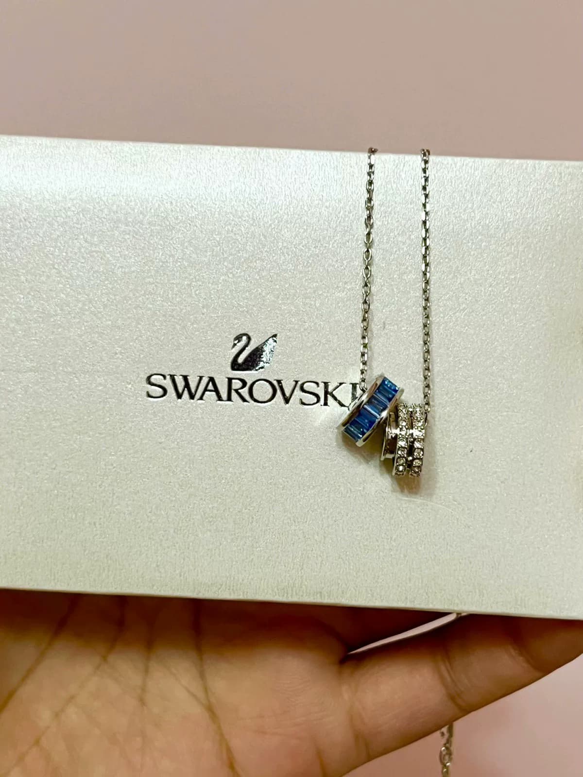 Голубое кольцо Swarovski Love by the side, мужское колье из бисера с передачей