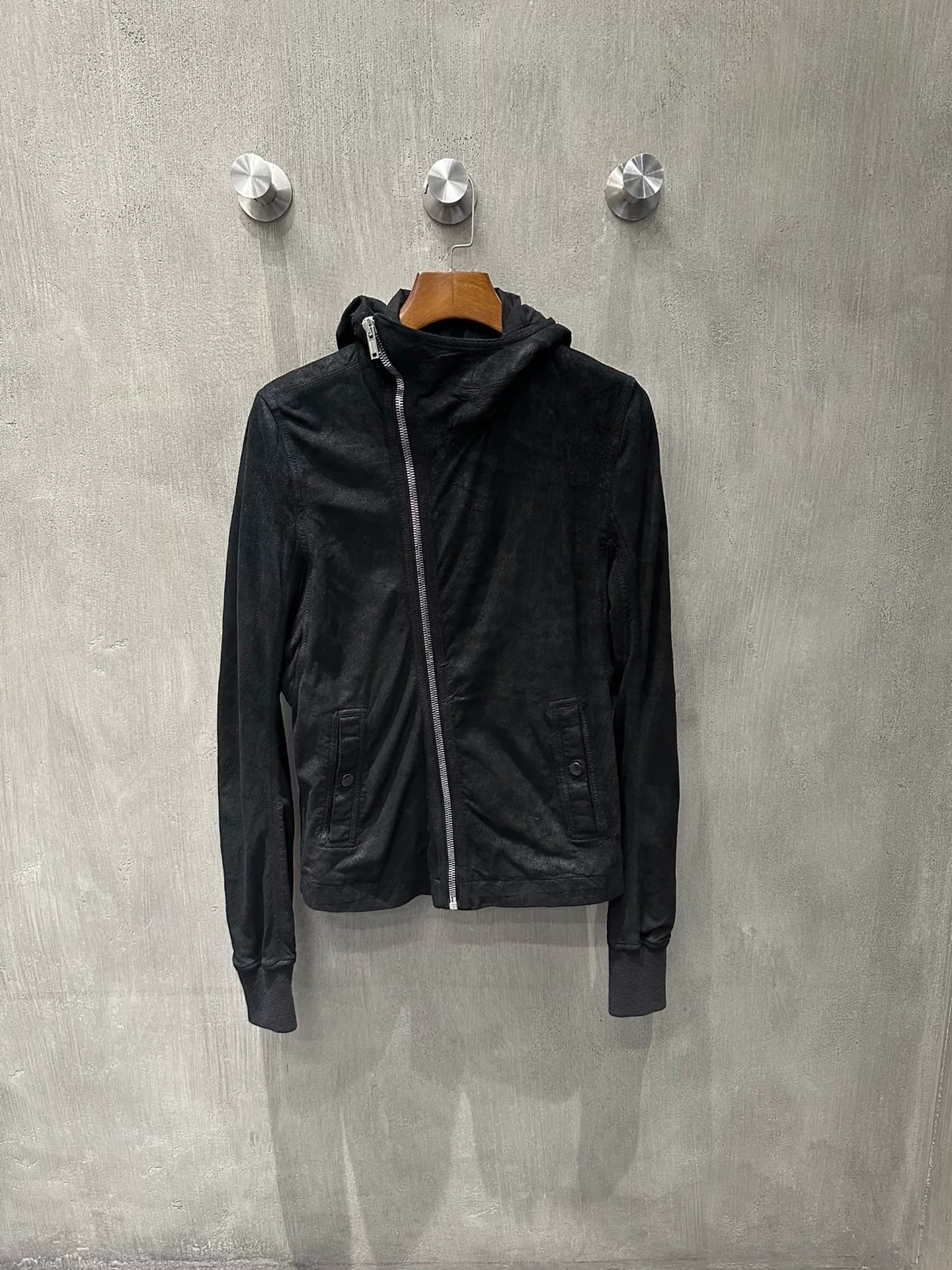 Rick owens RO Классическая шляпа волшебника Рика Оуэнса, кожаная куртка из овчины