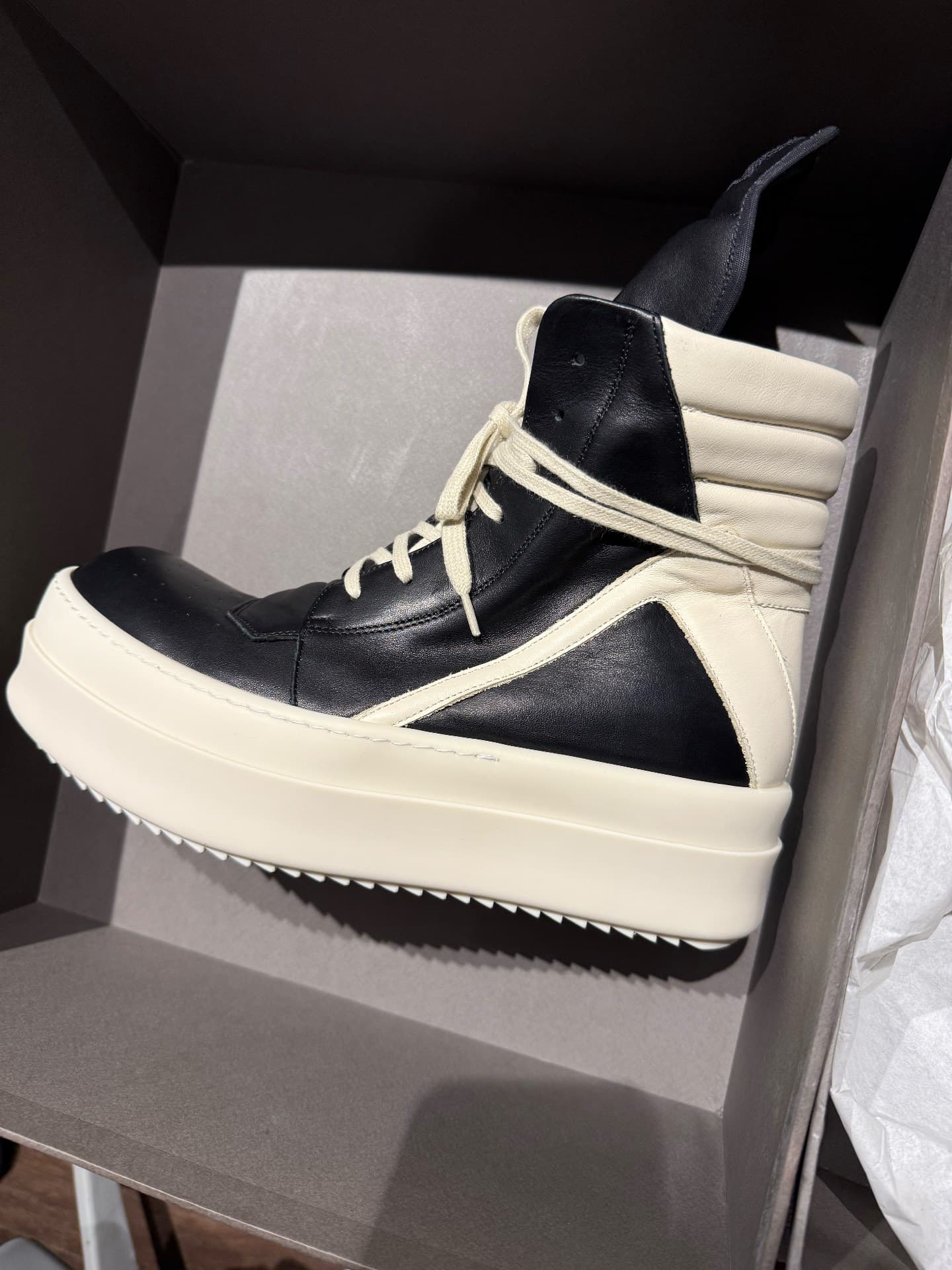 Кроссовки RICK OWENS/RO с высоким берцем и толстой подошвой, телесного цвета, мужская одежда 42 размера