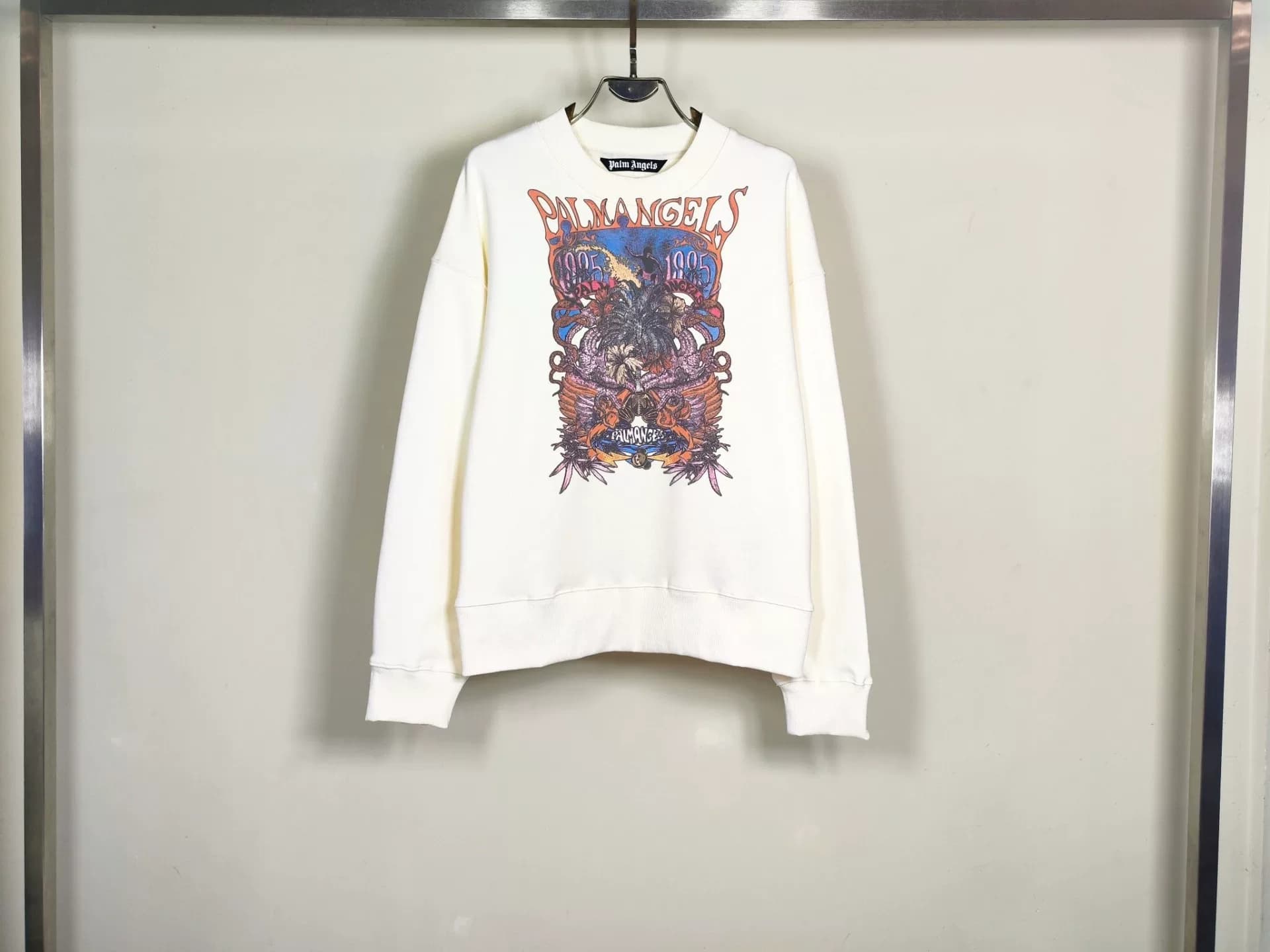Palm Angels Свитер с круглым вырезом и принтом бренда Tide от Palm Angels Design Sense