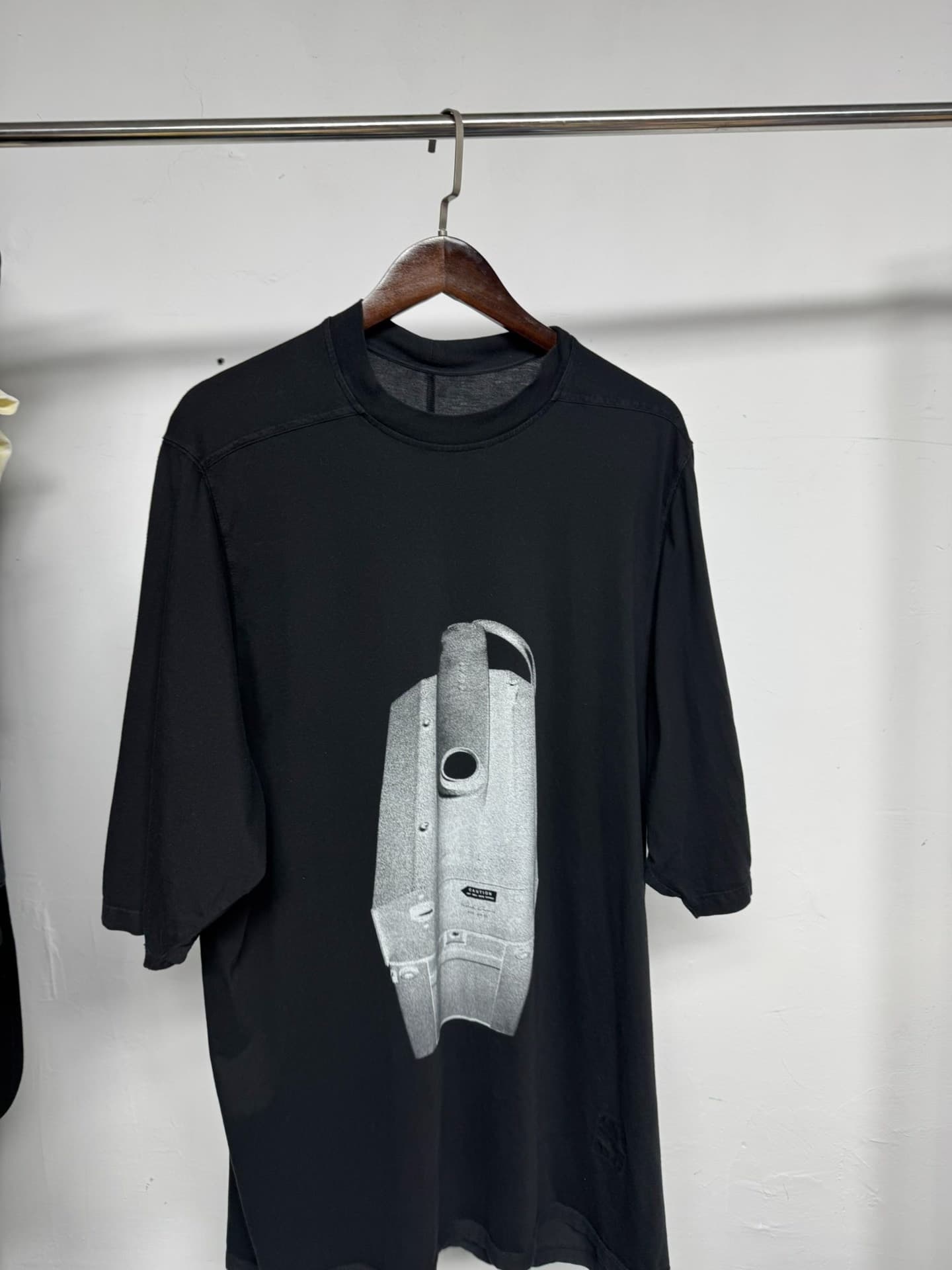 Футболка с коротким рукавом и принтом механического устройства RICKOWENS DRKSHDW RO