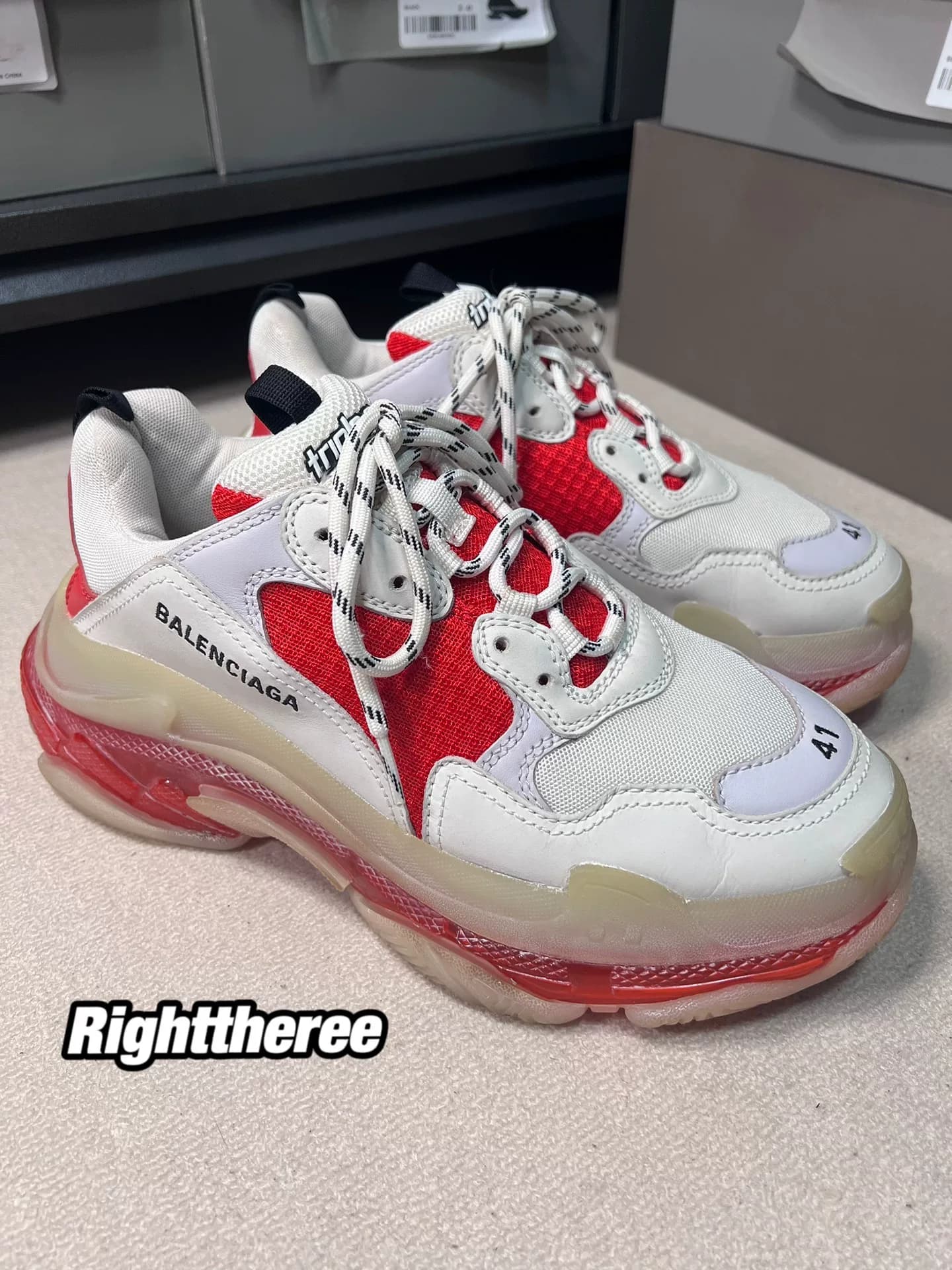 Тройки Balenciaga бело-красные