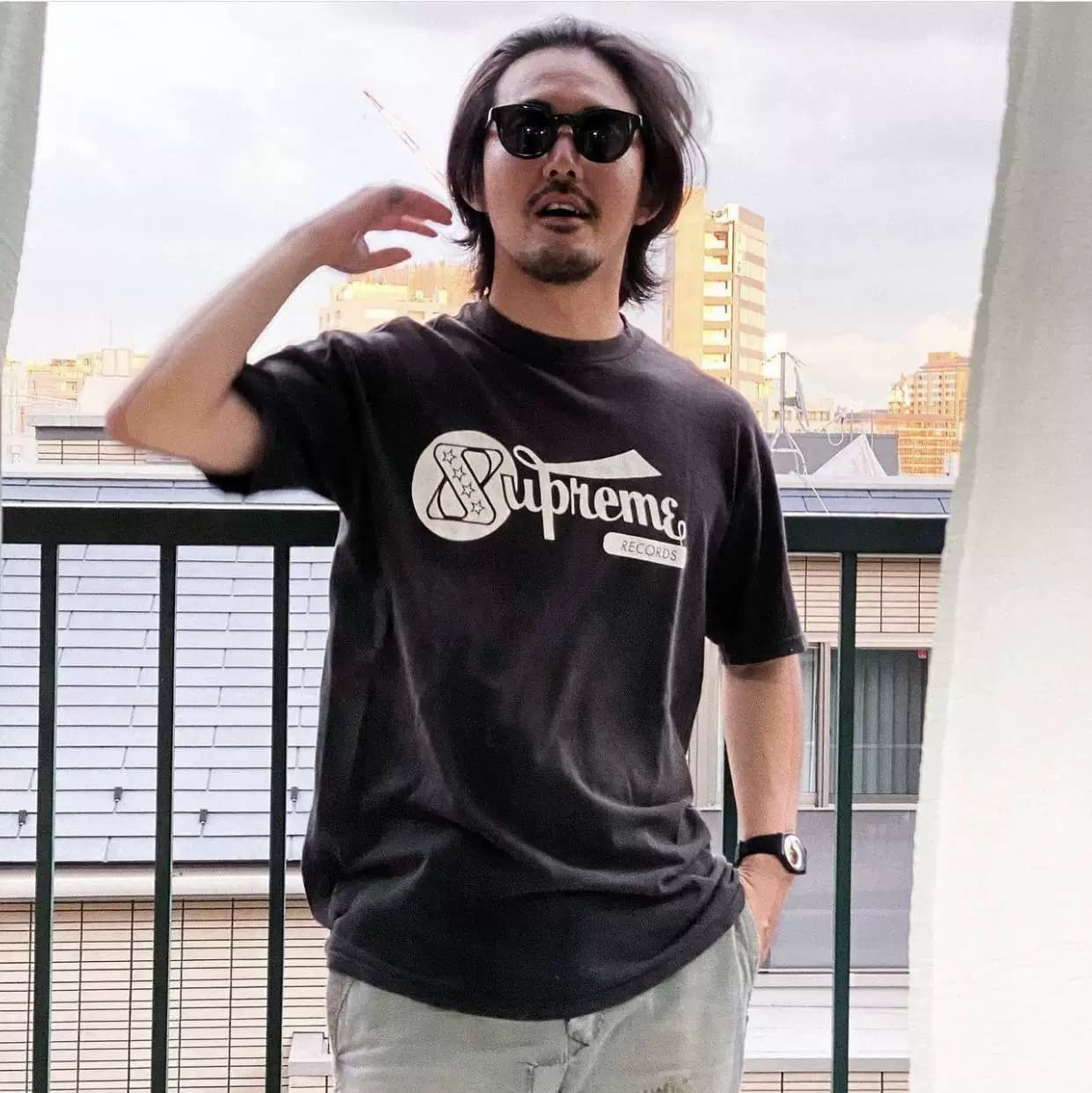 Наличный товар SUPREME SS24 RECORDS футболка европейско-американский модный бренд круглый вырез хлопок популярная короткая повседневная футболка