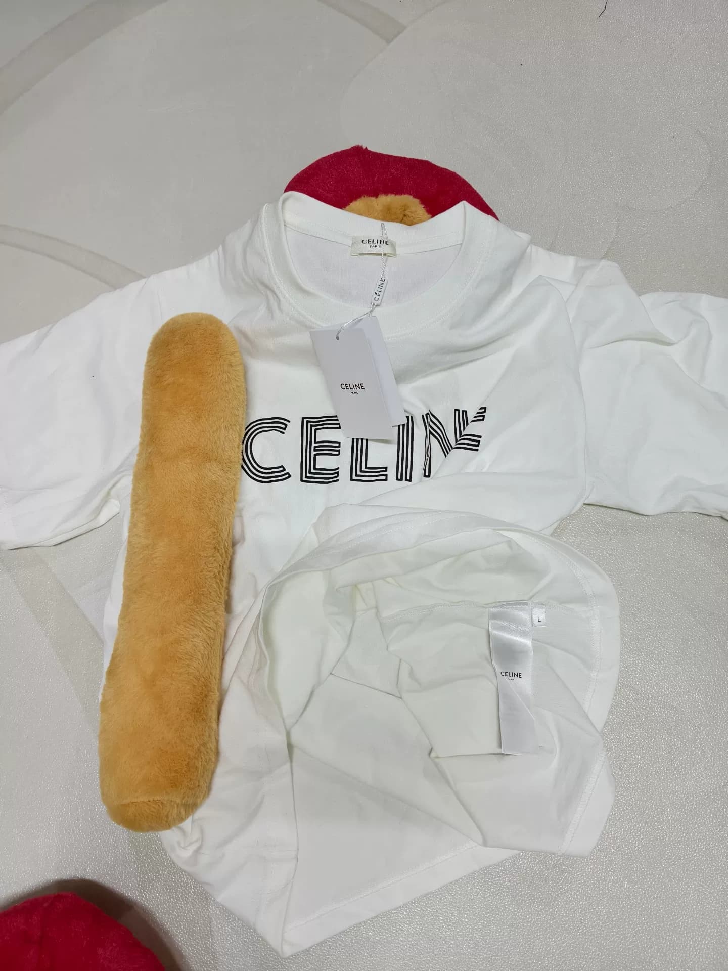 Футболка с коротким рукавом с логотипом бренда CELINE design sense tide