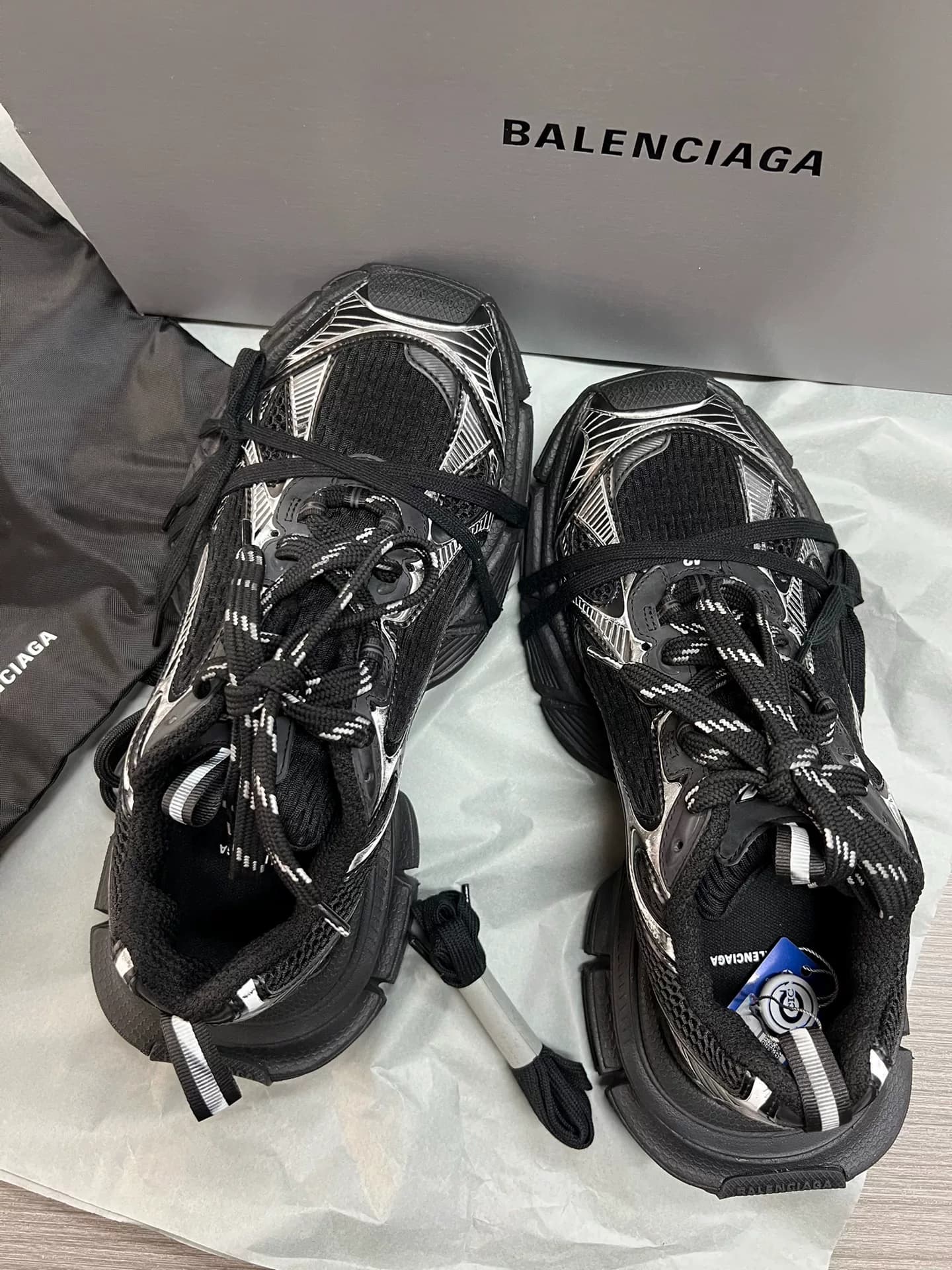Совершенно новые 25 моделей с билетами Balenciaga Balenciaga 3XL на шнуровке с толстым низом