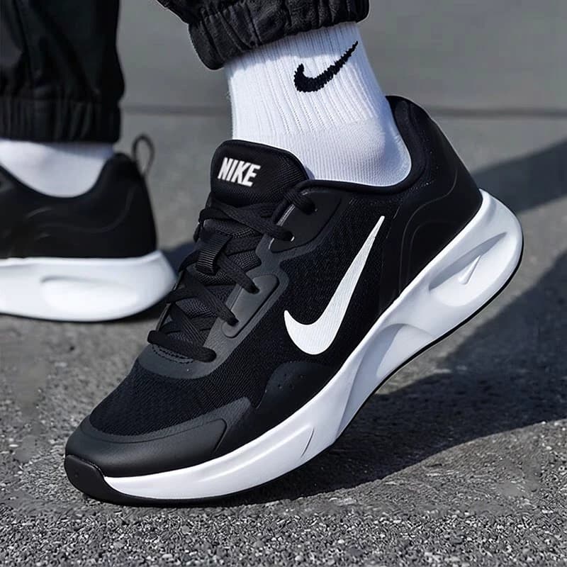 NIKE Официальные аутентичные кроссовки NIKE, мужская обувь, новинка лета 2026, легкая дышащая спортивная обувь, черно-белая повседневная обувь