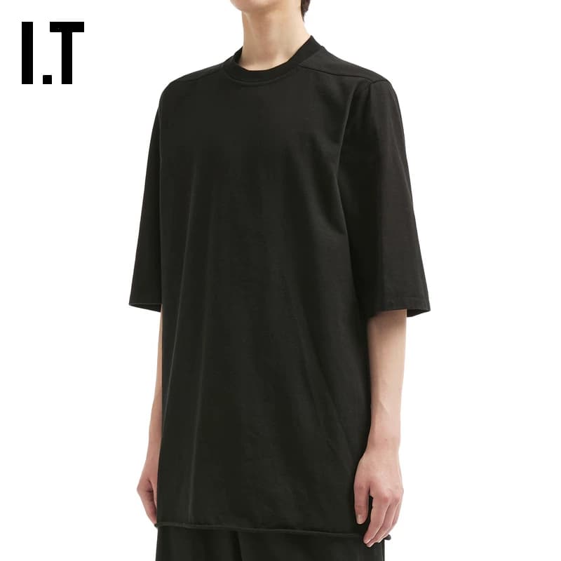 IT Rick Owens/ мужская футболка средней длины с короткими рукавами, новая простая базовая однотонная футболка с короткими рукавами 2740MP